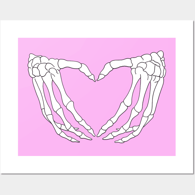 Skeleton Hand Hearts "Pastel Goth" - Type 2 Wall Art by mightbelucifer